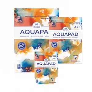 Clairefontaine Aquapad בלוק נייר צבעי מים בגדלים שונים Clairefontaine Aquapad בלוק נייר צבעי מים בגדלים שונים