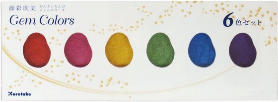 �� ���� ��� 6 ������ kuretake gansai tambi watercolor set 6 colors gem colors