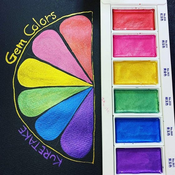 Kuretake Gansai Tambi gem colors ������ ���� ��� 6 ����� �������