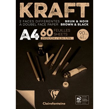 Brown & Black laid kraft 90g A4 60sh pad- ���� �����