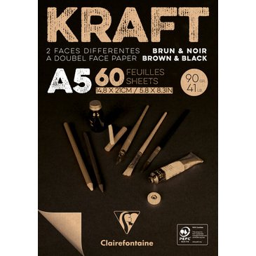 Brown & Black laid kraft 90g A5 60sh pad- ���� �����