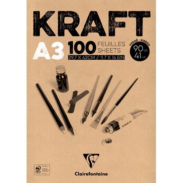 Glued pad brown Kraft 90g 100sh A3- ���� �����