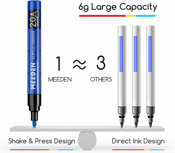 �� 12 ���� ������� - Acrylic Paint Marker Fine Tip 12pc