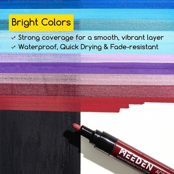 �� 12 ���� ������� - Acrylic Paint Marker Fine Tip 12pc