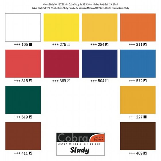 Study oil colour set | 12 x 20 ml-�� 12 ���� ��� �����