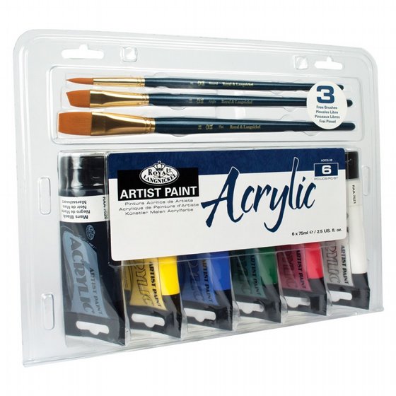�� 6 ���� ������� 75 �"�+ 3 ������� Royal & Langnickel Artist Acrylic