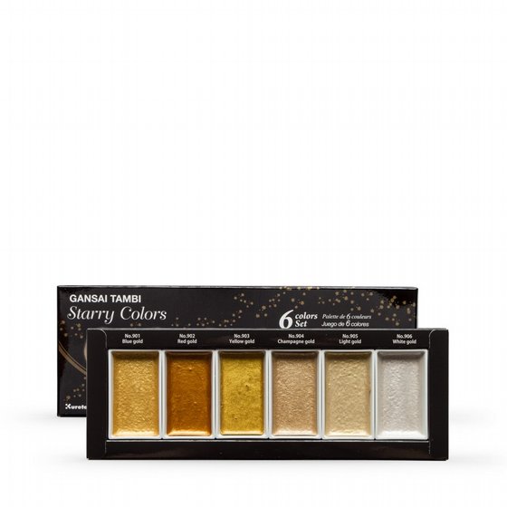 �� ���� ��� ����� 6 ������ kuretake gansai tambi watercolor set 6 colors starry 