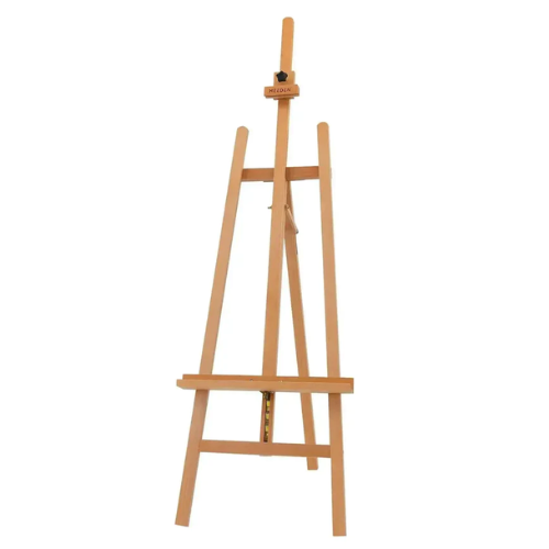MEEDEN Large Basic Studio A-Frame Solid Beech Wood Floor Painting Easel, Hold Canvas Up to 50-W01E