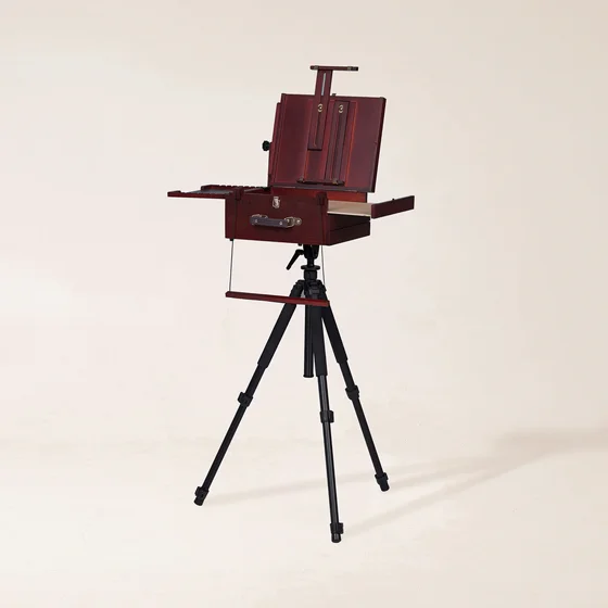MEEDEN Plein Air Pochade Box with Tripod-Dark Walnut