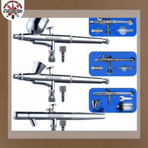 MEEDEN 3 Pcs Airbrush Set, 0.25, 0.35, 0.5mm Needles Pre-Equipped MEEDEN 3 Pcs Airbrush Set, 0.25, 0.35, 0.5mm Needles Pre-Equipped