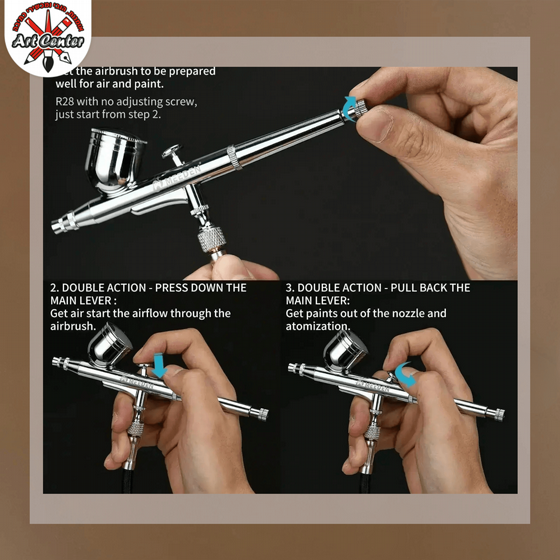 MEEDEN 3 Pcs Airbrush Set, 0.25, 0.35, 0.5mm Needles Pre-Equipped