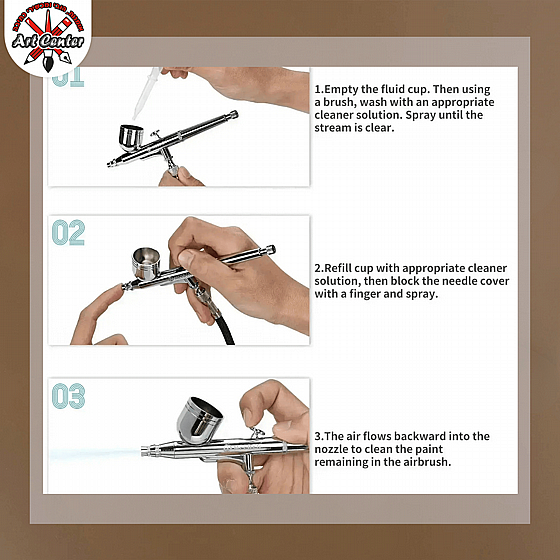 MEEDEN 3 Pcs Airbrush Set, 0.25, 0.35, 0.5mm Needles Pre-Equipped