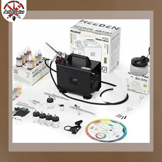Airbrush Kit with Compressor with 24 Airbrush Paints, 30 ml / 1 oz