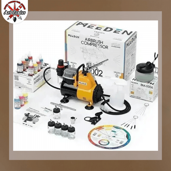 Airbrush Kit with Compressor, 24 Colors