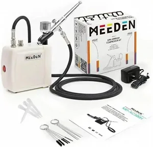 ערכת מברשת אוויר מיני MEEDEN עם מדחס, מברשת אוויר כפולה עם הזנה כבידה 0.5 מ"מ ערכת מברשת אוויר מיני MEEDEN עם מדחס, מברשת אוויר כפולה עם הזנה כבידה 0.5 מ"מ