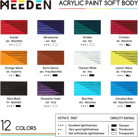 MEEDEN SOFT BODY ACRYLIC ��� ������� ����� 12 ����� 60 �"�
